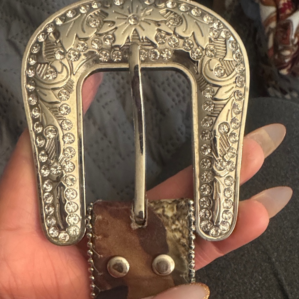 Blazin Roxx Tan and Silver Studded Belt